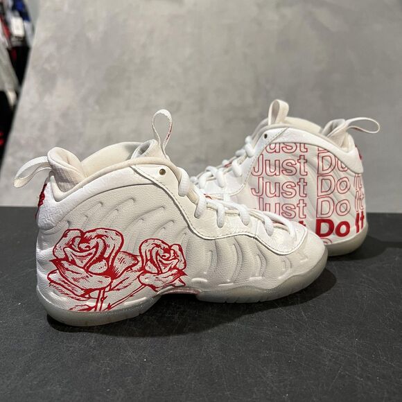 Nike Little Posite One Shoes Youth 11C Thank You Bag Just Do It Rose CU1055-100 - Picture 6 of 10